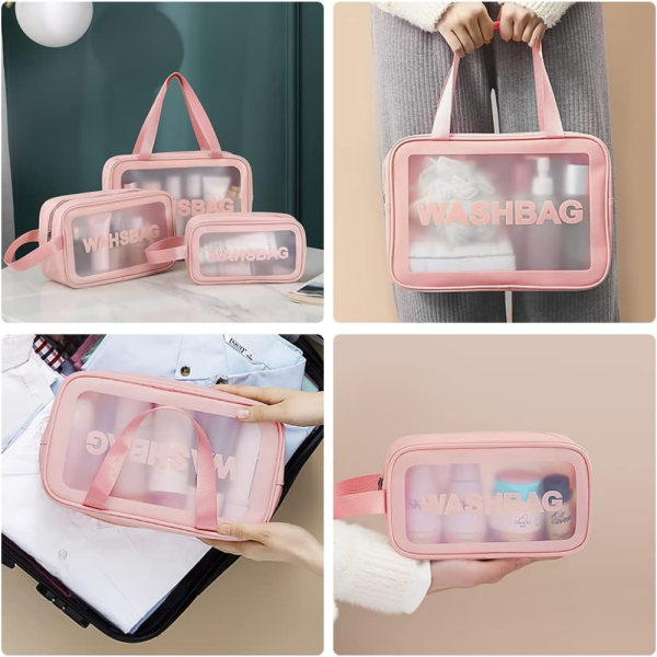 3 Pcs Travel Wash Bag Set