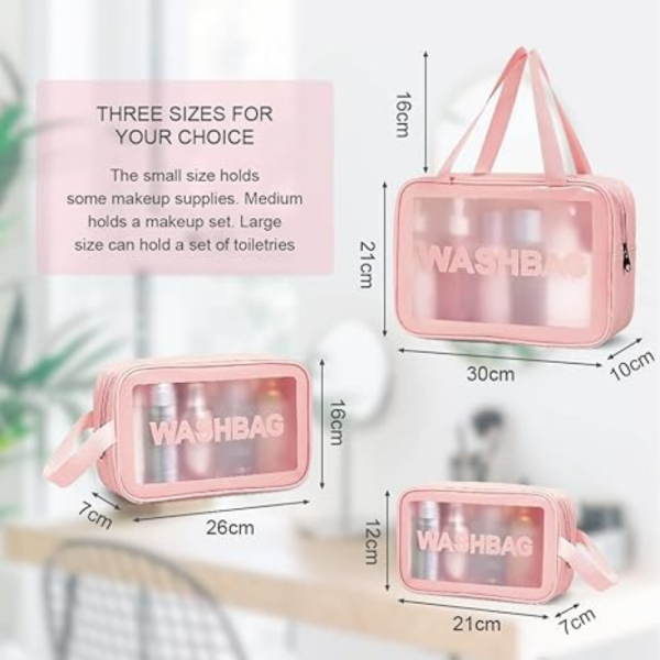 3 Pcs Travel Wash Bag Set