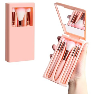 5 Pcs Travel Makeup Brush With Mirror